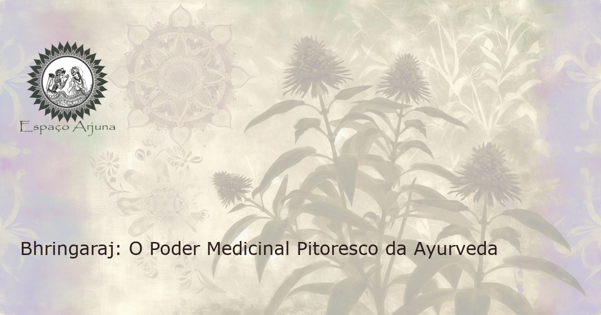 Imagem detalhada da planta medicinal Bhringaraj (Eclipta alba) florescendo em uma floresta indiana