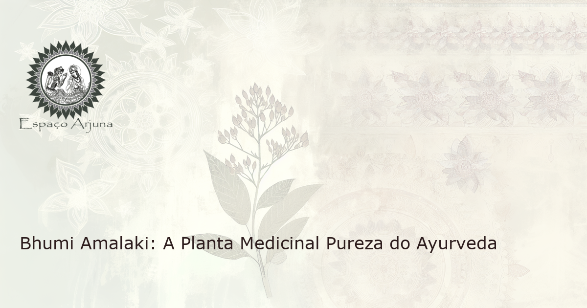 Ilustração esbanjando realismo da planta Bhumi Amalaki em um ambiente natural e tranquilo