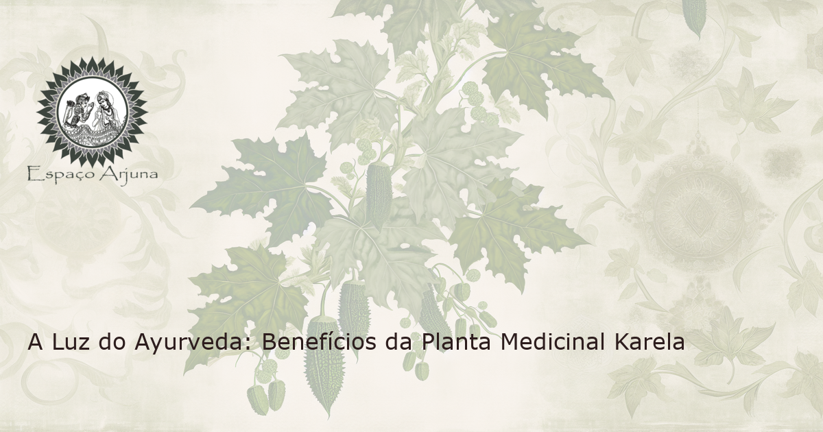 Pintura meticulosa da planta Karela, mostrando suas folhas detalhadas, frutas e flores em um cenário natural exuberante.
