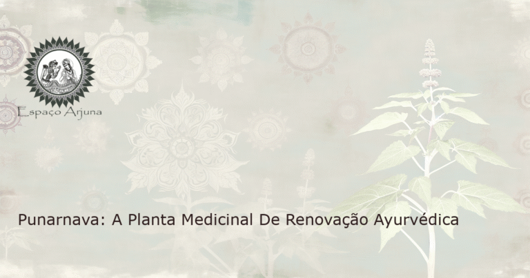 Uma visão detalhada e realista da planta medicinal Punarnava, destacando suas folhas e inflorescências.