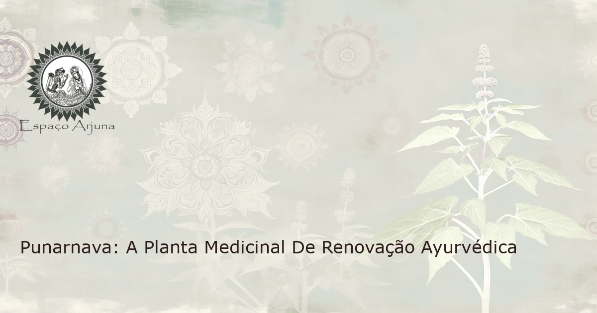 Uma visão detalhada e realista da planta medicinal Punarnava, destacando suas folhas e inflorescências.