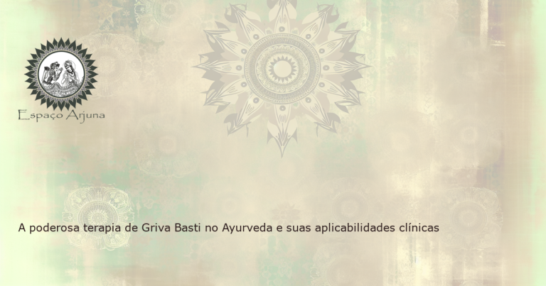 Ilustração detalhada demonstrando a terapia ayurvédica Griva Basti
