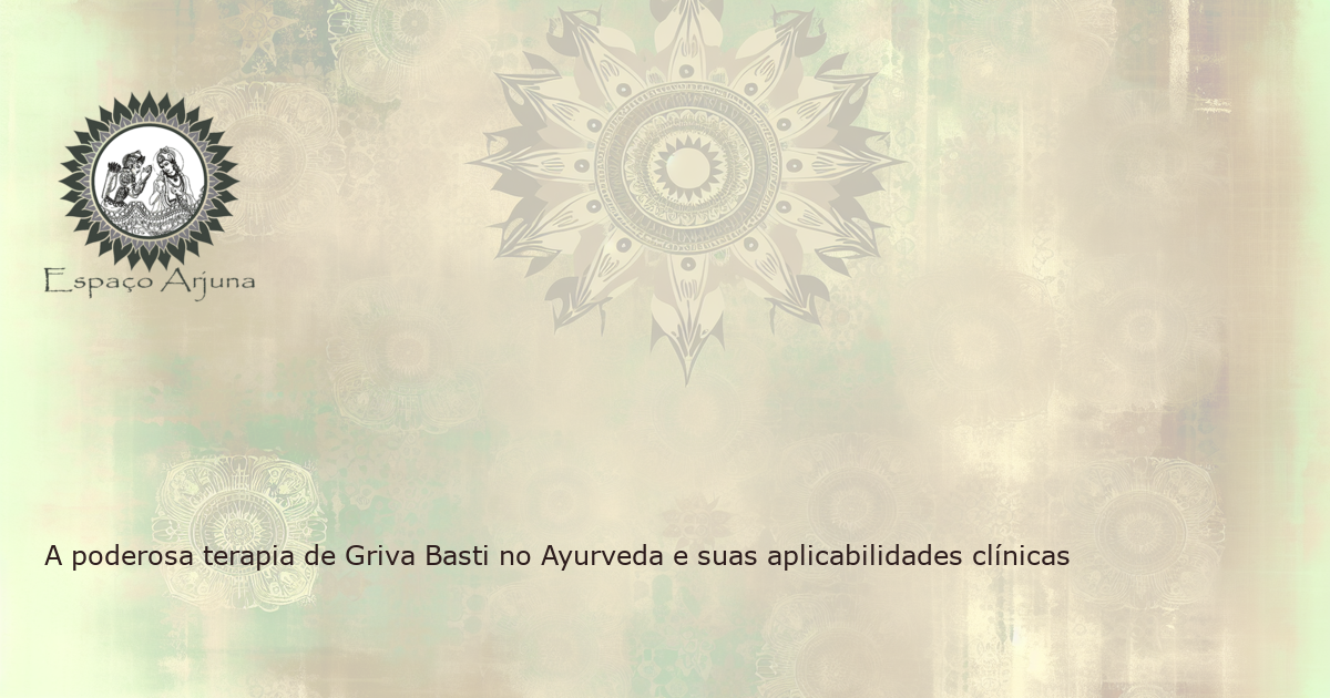Ilustração detalhada demonstrando a terapia ayurvédica Griva Basti