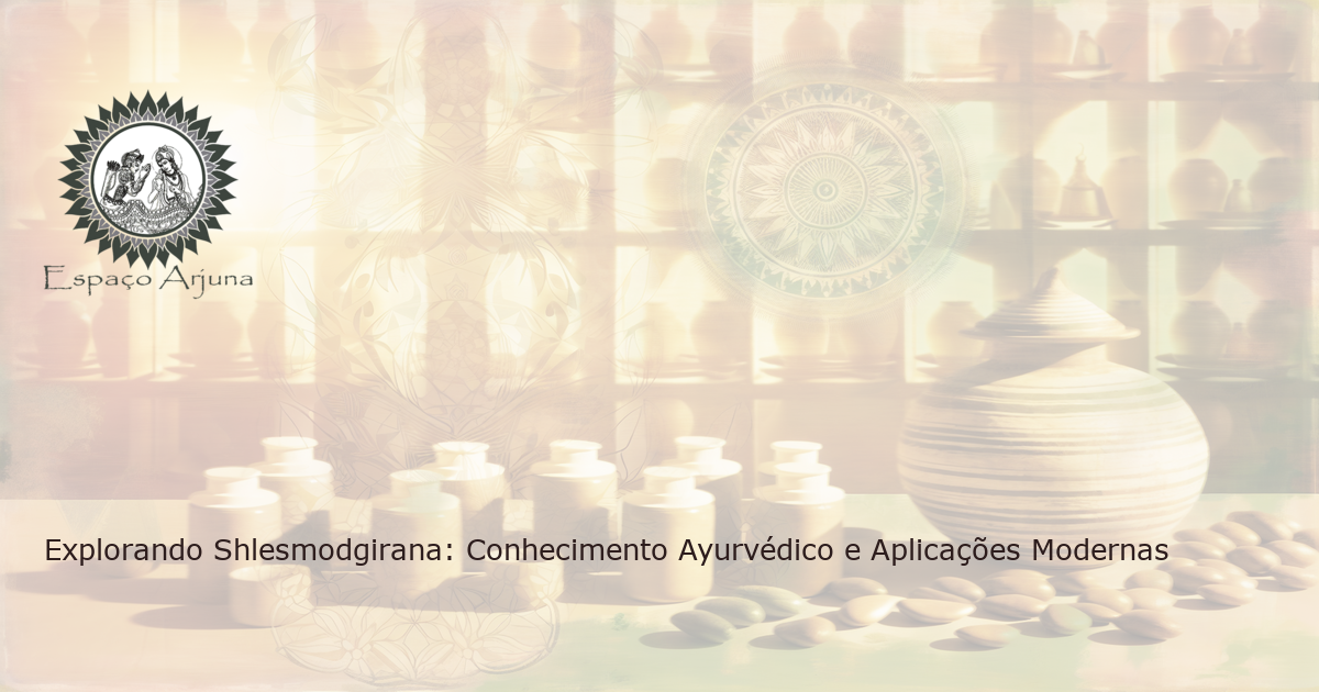 Imagem de clínica ayurvédica antiga com ervas e óleos organizados