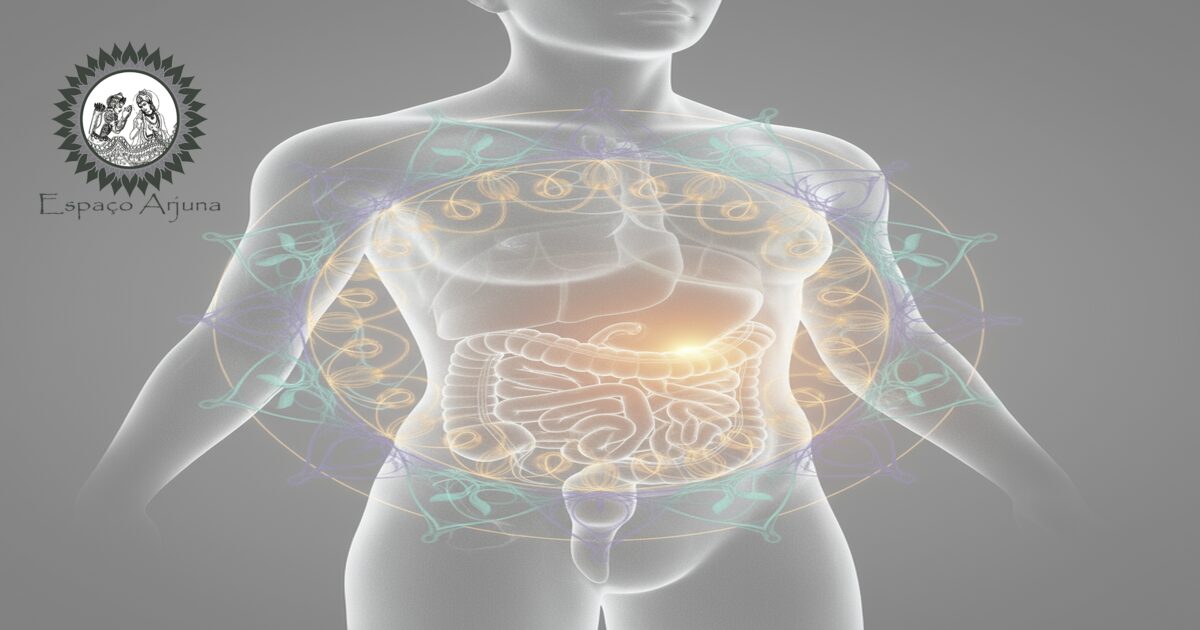 Diagrama comparativo sobre apendicite e conceitos do Ayurveda.