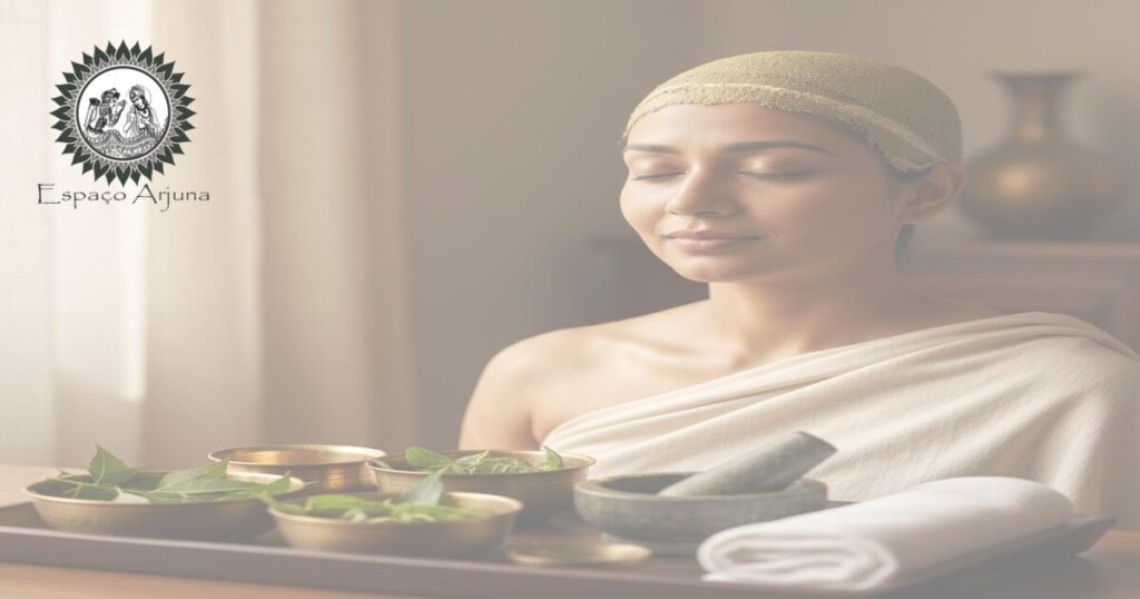 Pessoa com shirolepa: pasta herbal aplicada sobre a cabeça