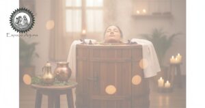 Cabine tradicional de swedhana com calor e vapor