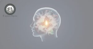 Diagrama conceitual do ama sutil (Manasika) e Agni mental, ilustrando perda de clareza.