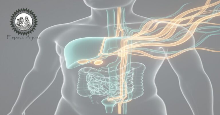 Diagrama comparativo sobre colecistite segundo medicina ocidental e Ayurveda