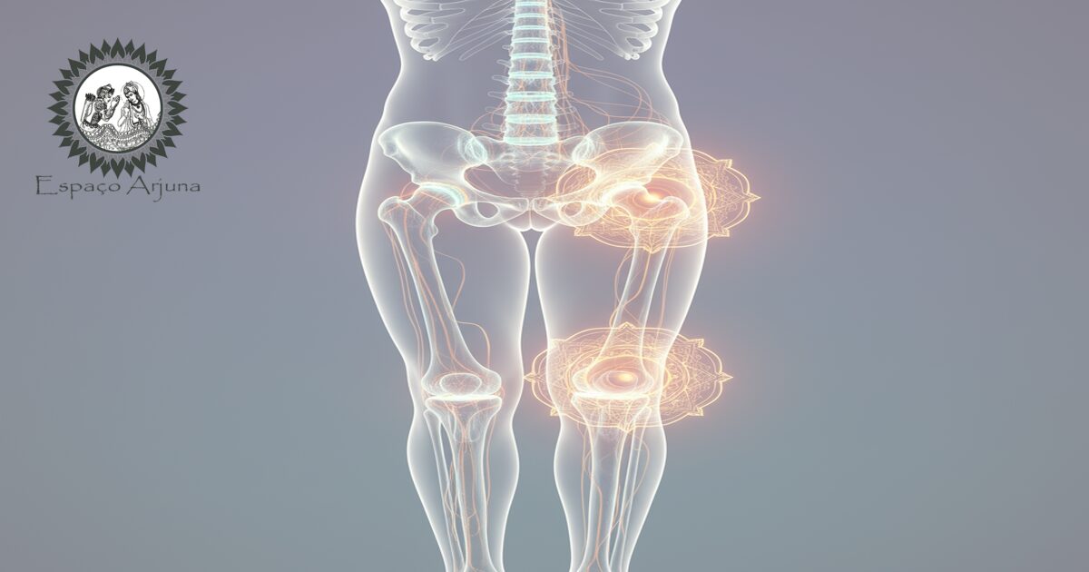 Paciente com osteoartrite severa no joelho, apresentando rigidez e limitação funcional.