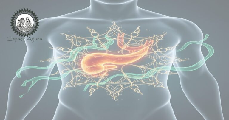 Ilustração do pâncreas destacando áreas de inflamação em caso de pancreatite