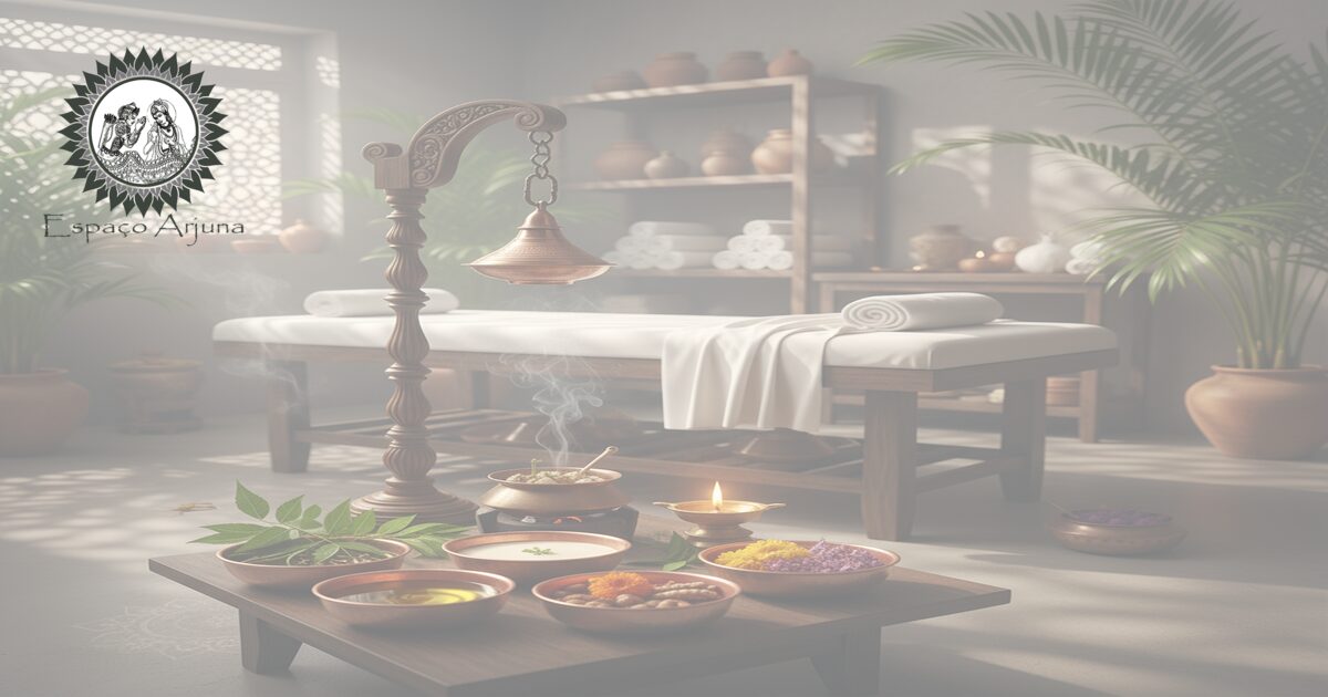 Sesión de Pañcakarma centrada en snehana y movilización de āma antes del procedimiento